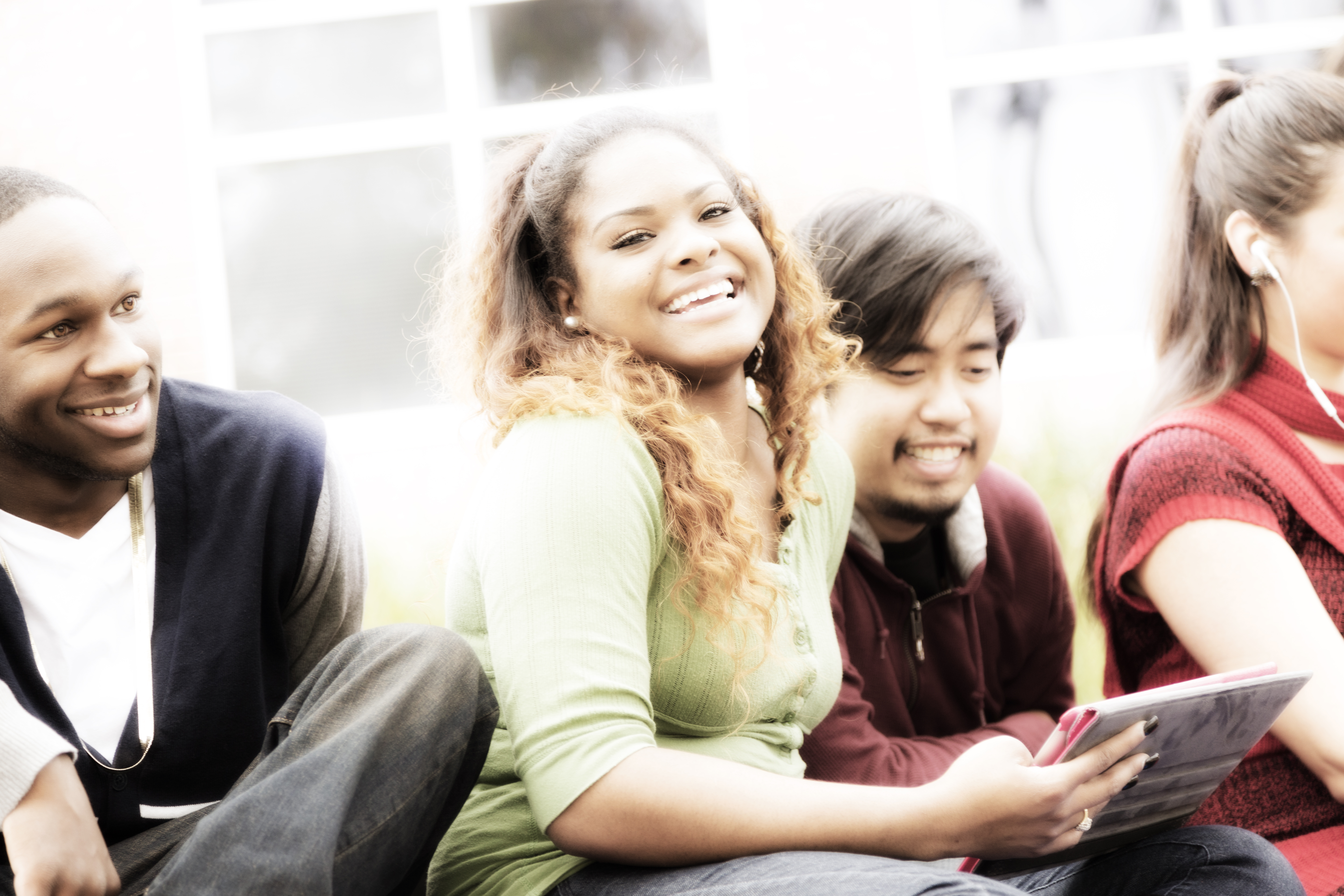 Students gathered in a group