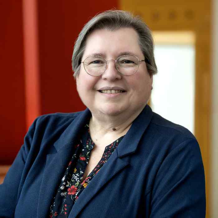 Headshot of Connie Corrigan, Dean of the School of Nursing Health Sciences and Wellness