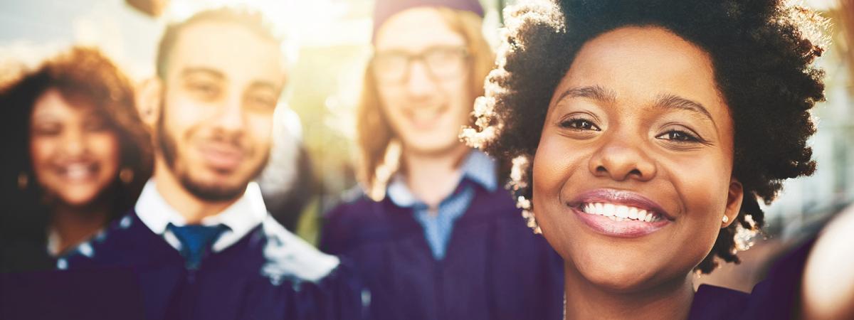 Equity and Inclusion woman in group smiling