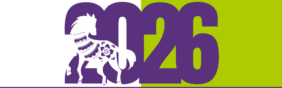 image of the horse and 2026 over white and green
