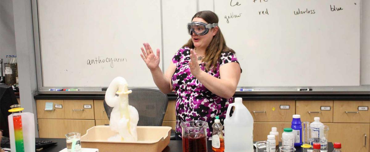 Chemistry Program at Minneapolis College Student making a classroom presentation