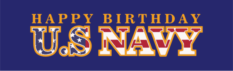 US Navy Navy blue background with letters in USA flag stars and stripes