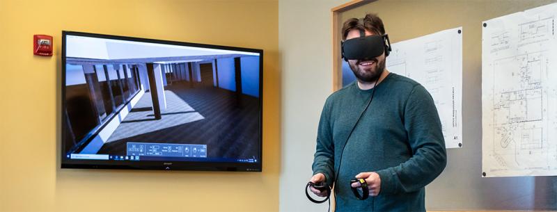 Architectural Virtual Reality and Rendering Program man in virtual reality