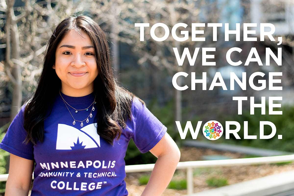 Student scholar posing at Minneapolis College