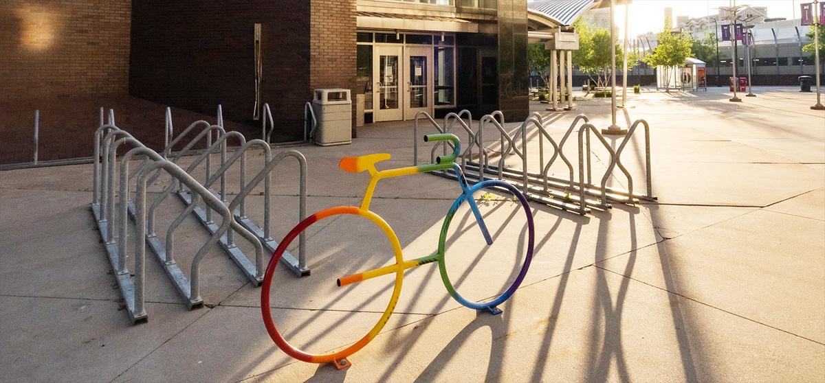 Bicycle racks at Minneapolis College