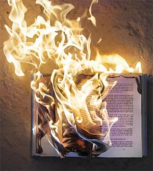 burning book