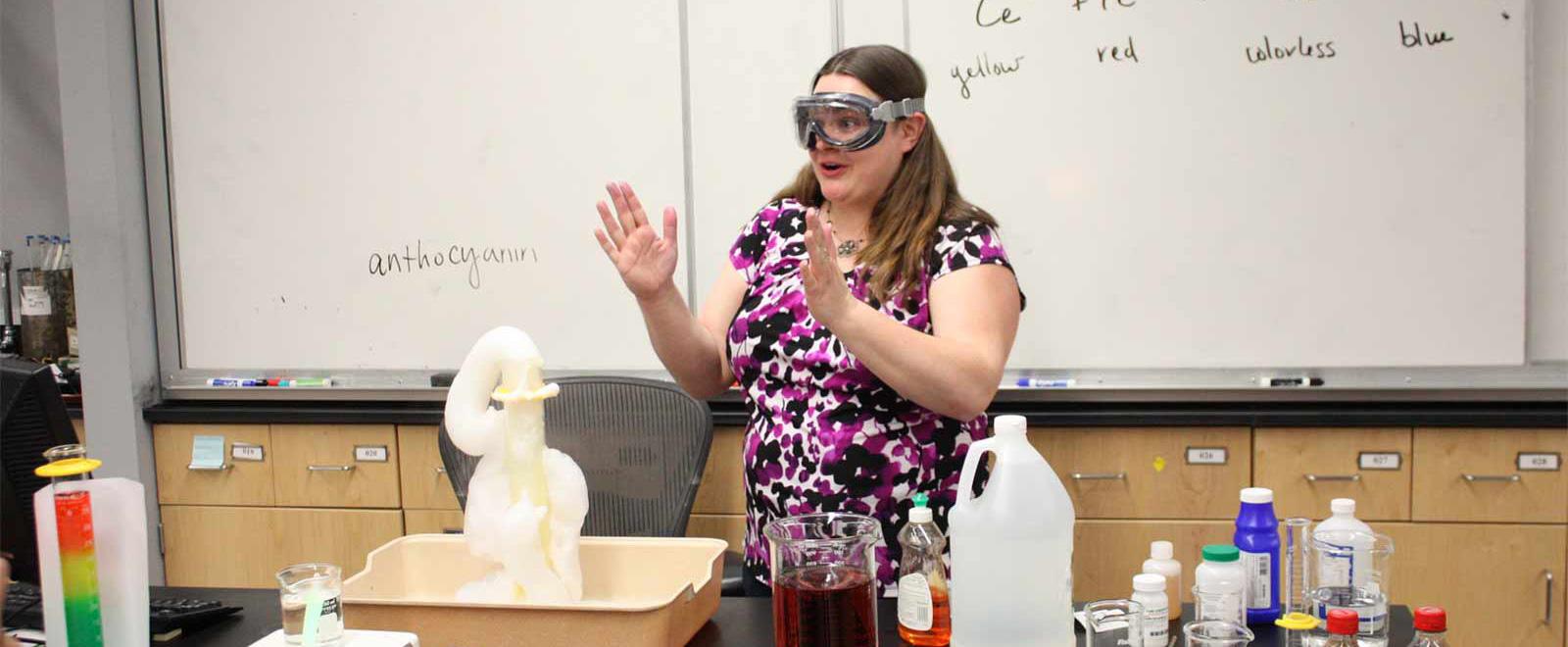 Student making a classroom presentation