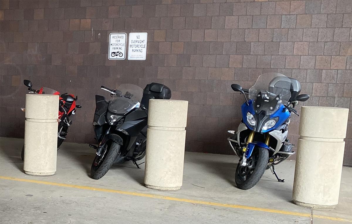 Motorcycle parking signs at Minneapolis College