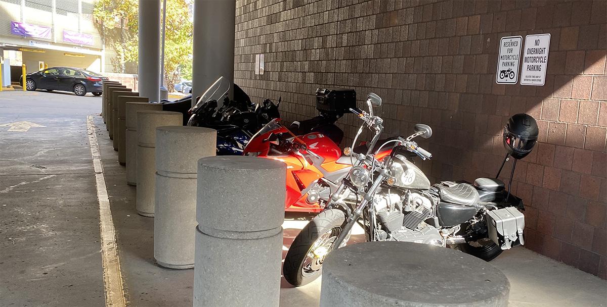 Motorcycle parking at Minneapolis College 