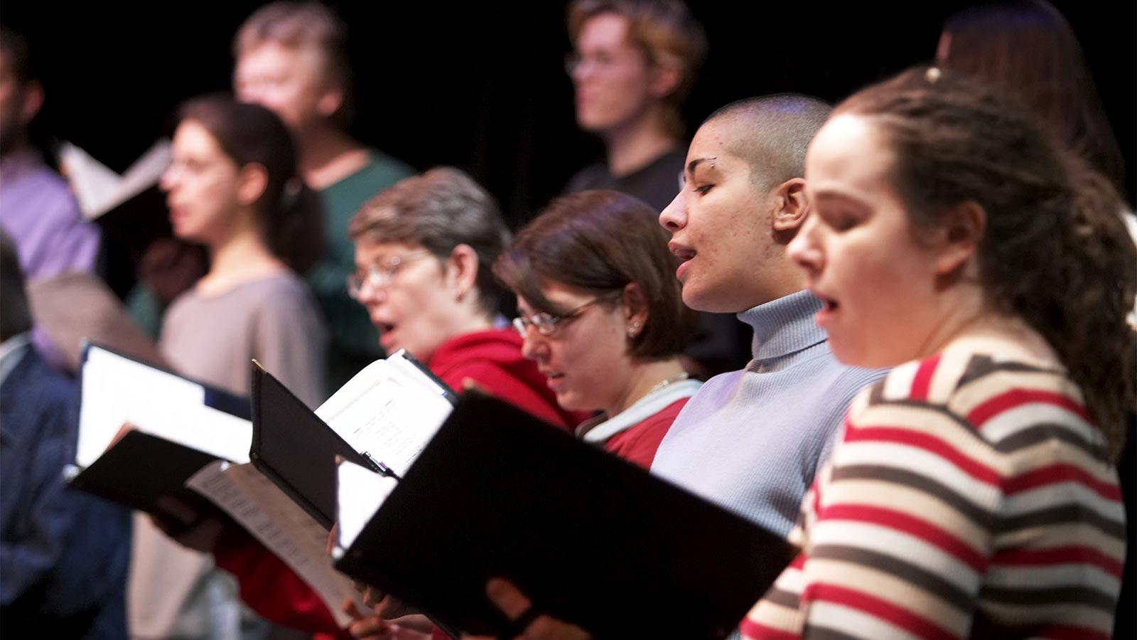 students singing in the choir at Minneapolis College