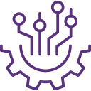 Gear and electronics representing artificial intelligence