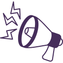 megaphone with sound waves