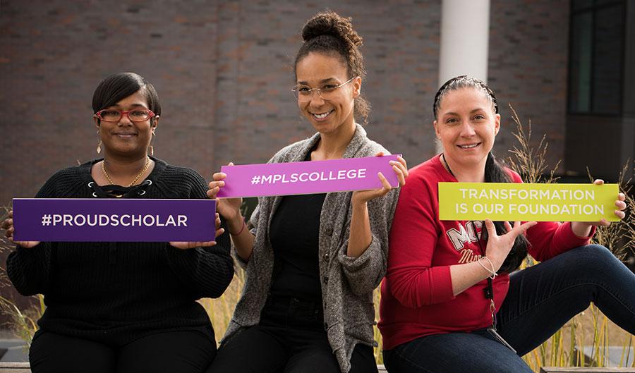 3 student scholars at Minneapolis College