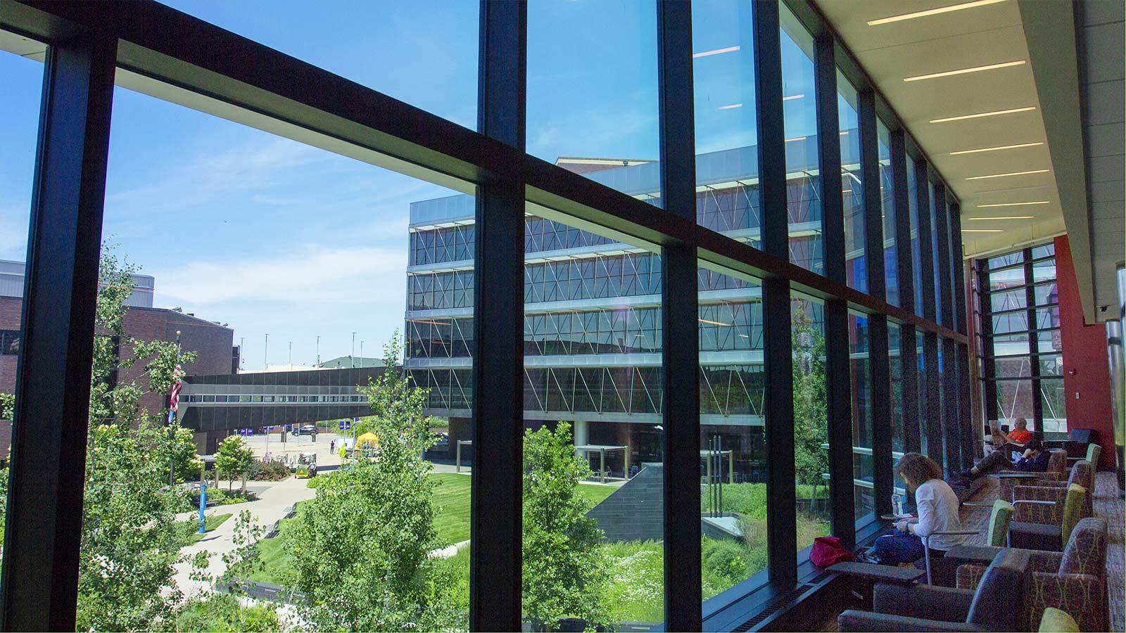 Student lounge with panoramic view