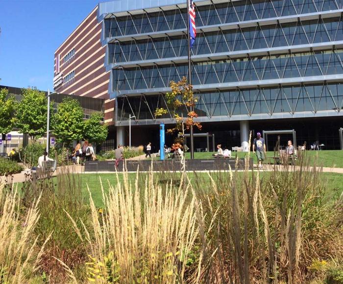 A view of the Minneapolis College Technical Building from a distance