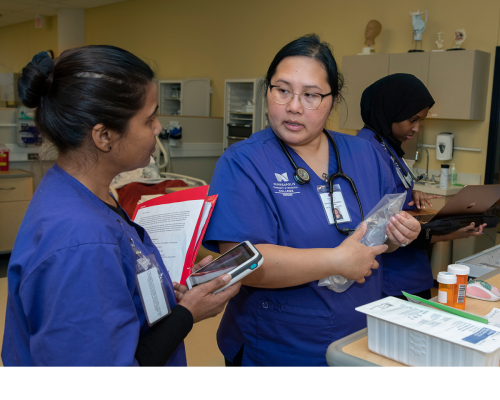 three nursing students