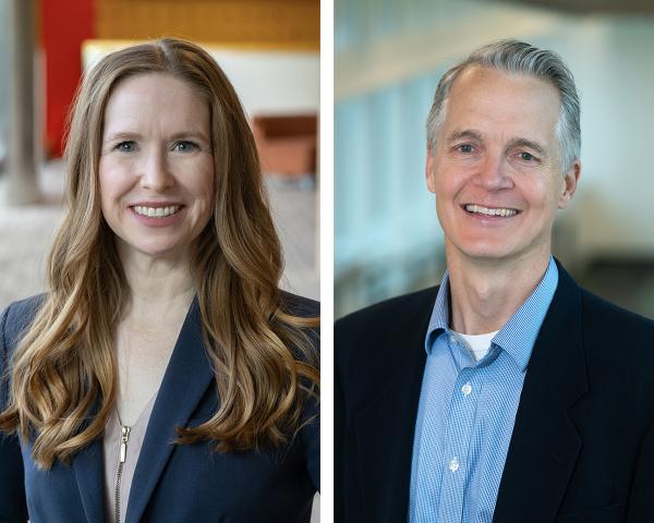 Side by side portraits of Raquel Jarabek and Jason Cussler.