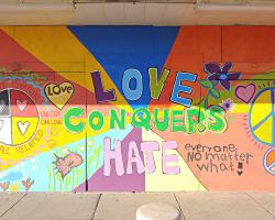 Corner of Nicollet Ave. and W. Lake St. Love Conquers Hate
