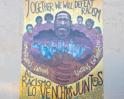 Corner of Chicago Ave. S. and E. Lake St. Together, we will defeat racism