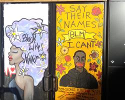 Corner of Hennepin Ave. and W. Lake St. Balck Lives Matter, Say Their Names