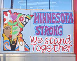 Corner of Hennepin Ave. and W. Lake St. Minnesota Strong, We Stand Together