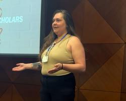 STEM scholar Sadie Taggart giving her presentation 
