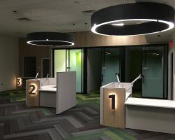 showing kiosks 1 & 2 & 3 in the new student services showing kiosks in the new student services