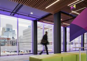 Return-to-Campus Preparedness Plan student in skyway