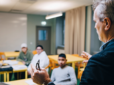Professor in a classroom