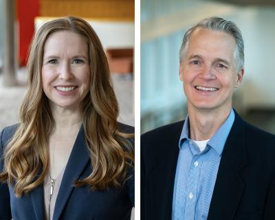 Side by side portraits of Raquel Jarabek and Jason Cussler.