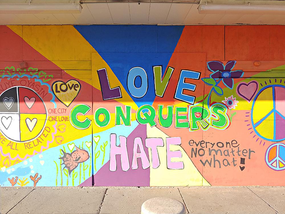 Corner of Nicollet Ave. and W. Lake St. Love Conquers Hate