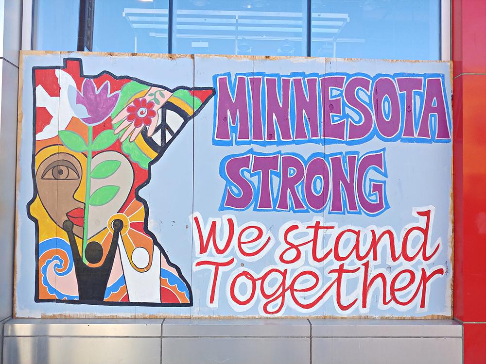 Corner of Hennepin Ave. and W. Lake St. Minnesota Strong, We Stand Together