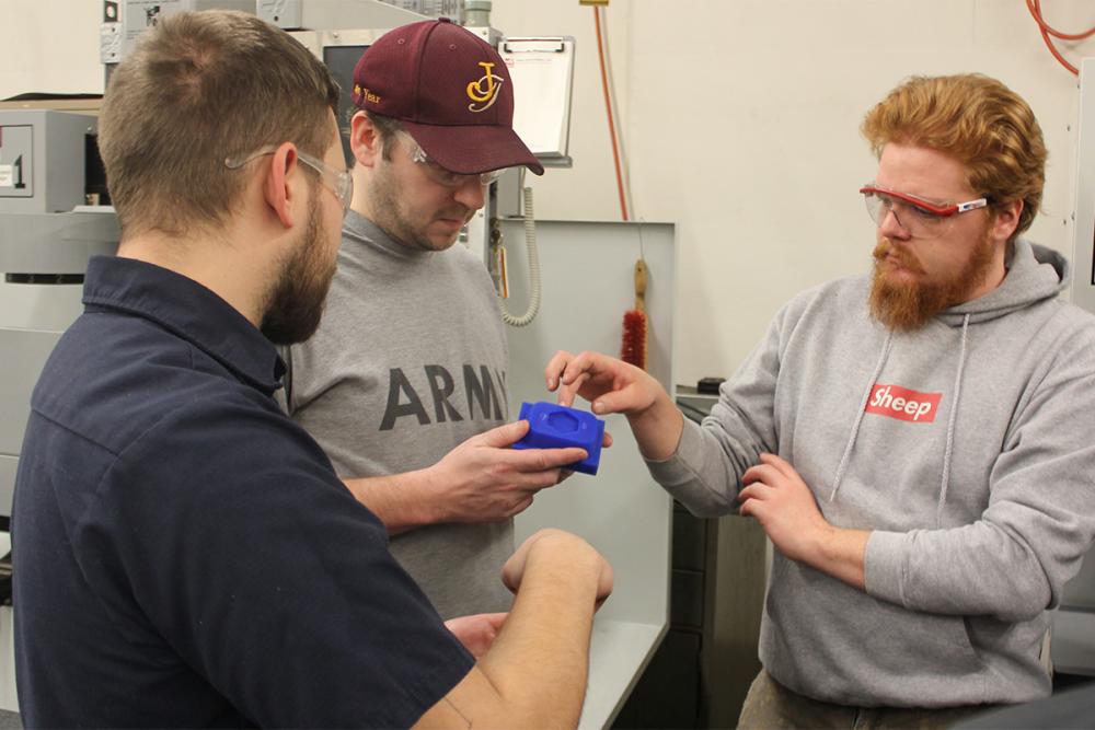 students looking at a dye