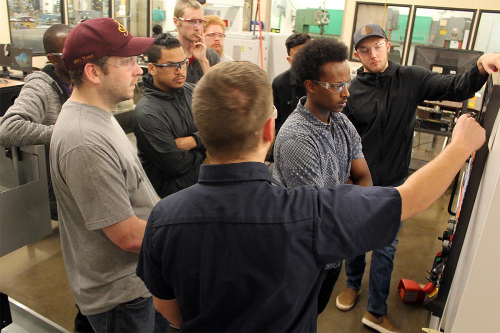 instructor demonstrating the controls