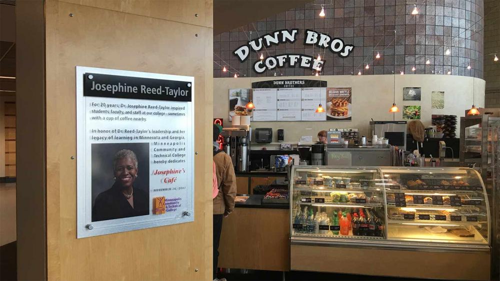 Dunn Bros Coffee at Minneapolis College The front counter of a coffe shop
